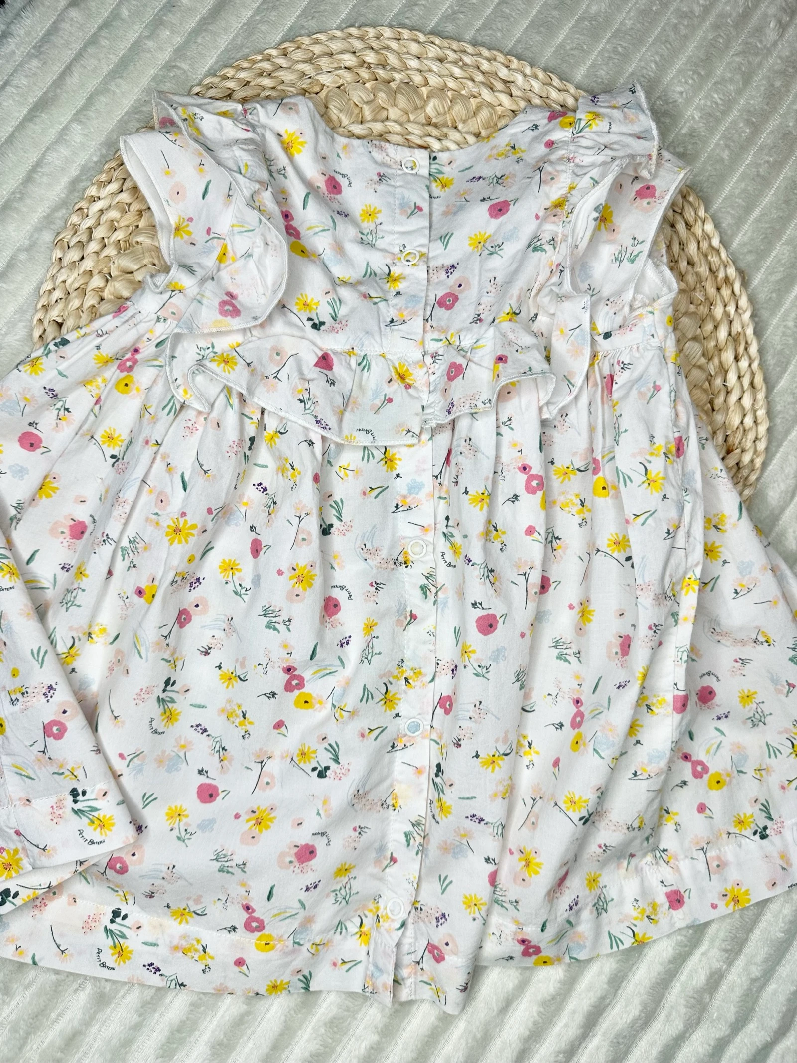 Bloemenjurk Petit Bateau korte mouwen 18 maanden – photo 7